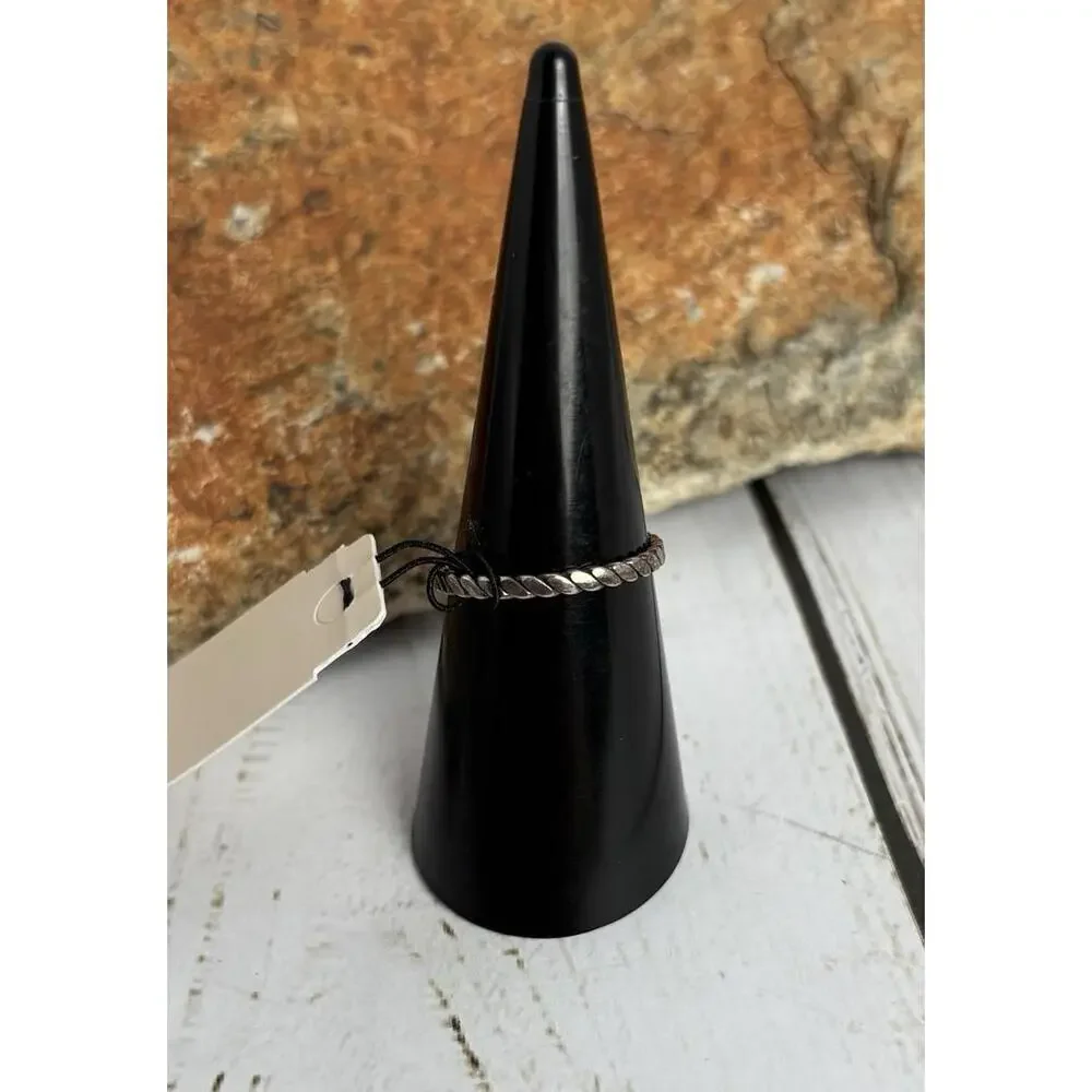 Peyote Bird Sterling Silver Twisted Band‎ Sz 7 Stackable J125